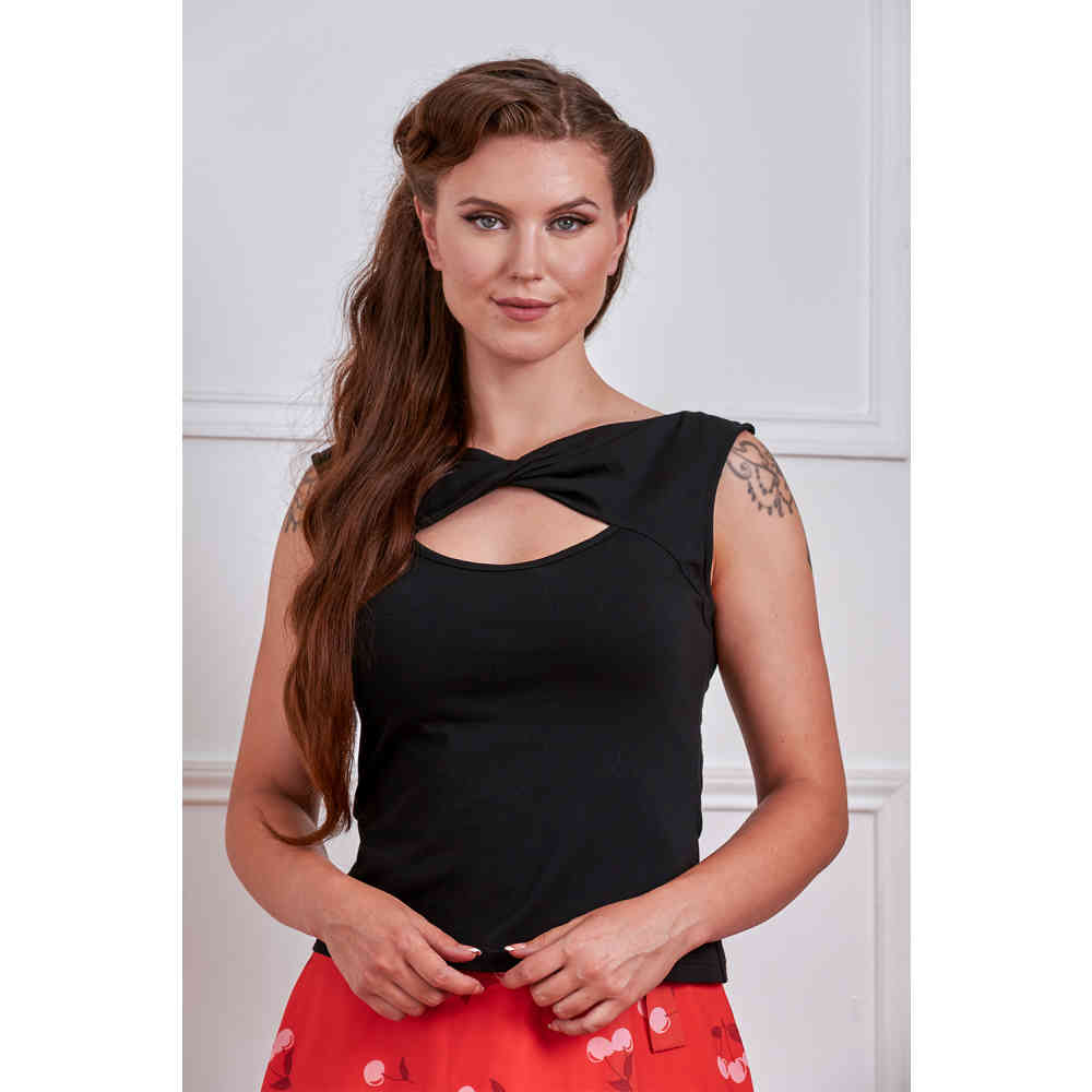 Banned - Vicky Mouwloze top - Zwart